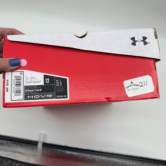 Under Armour UA Harper 7 Low ST White Gold Baseball Cleats Men's Size‎ 12 - Picture 5 of 5